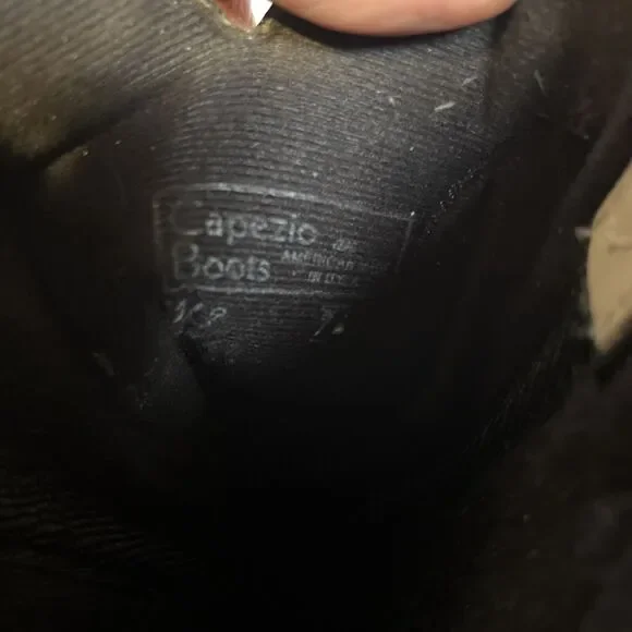 Capezio Cowboy Boots Leather Vintage 1970's Cream with Black Arrow Size 7.5 - Picture 10 of 14